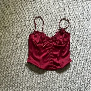 White fox red corset